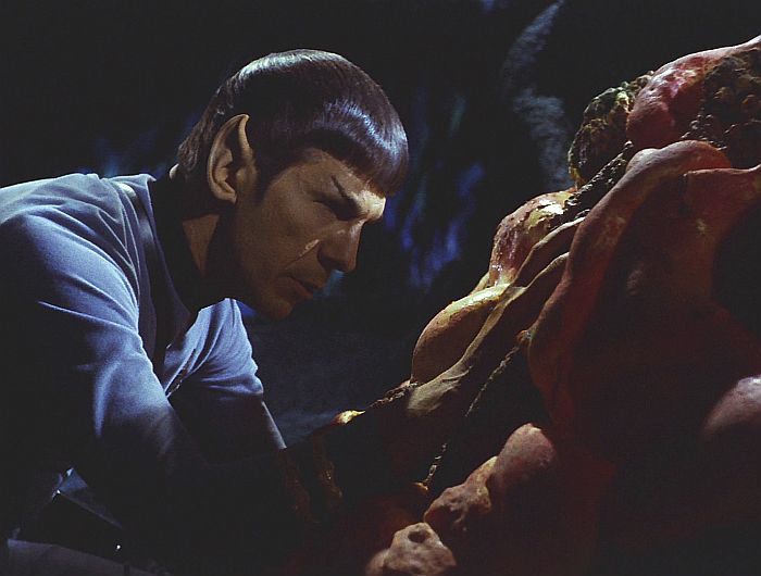 Spock mind melding with the Horta